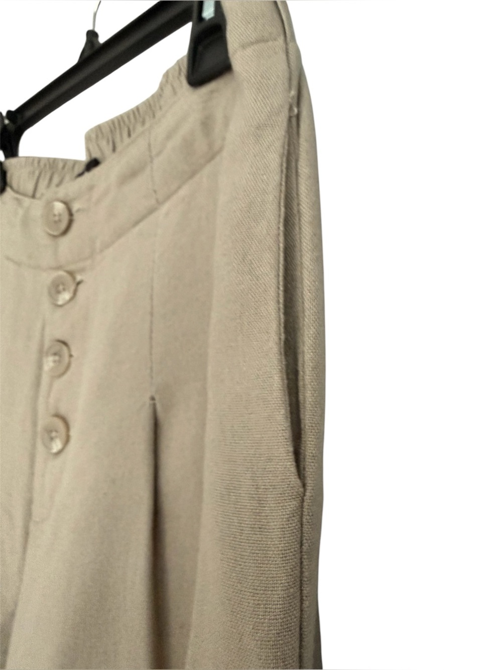 Capris linen mix Button-Front Elastic Waist Pants size 6 - Picture 3 of 5